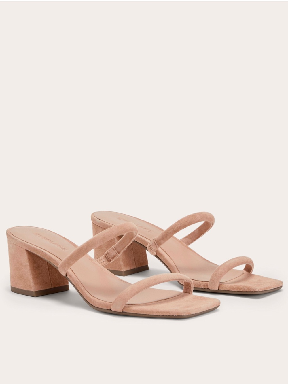 Everlane Shoes 7 Double Strap Heel Sandals Tan Suede